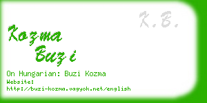kozma buzi business card